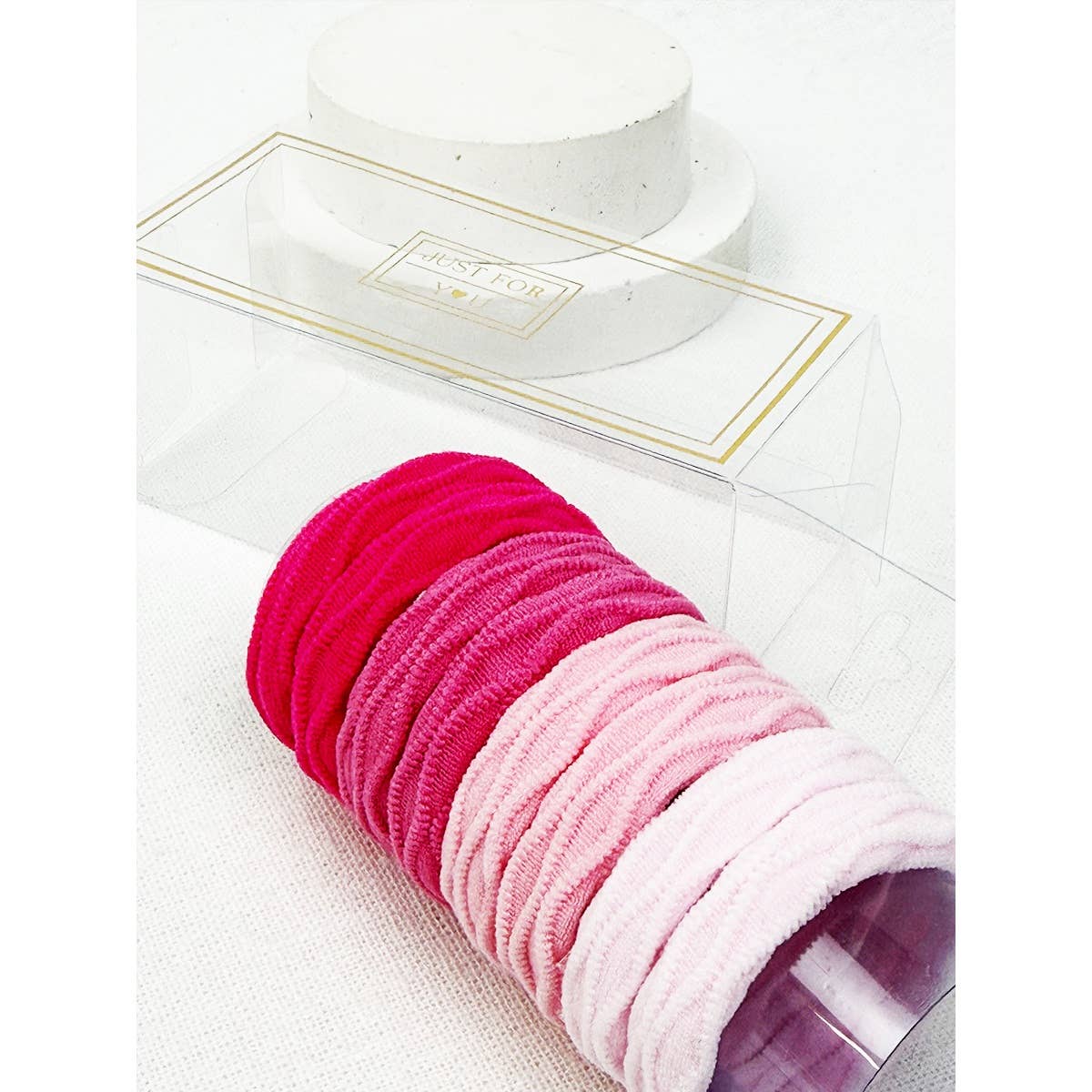 Multi Colored Textured Rolled Hair Tie Set