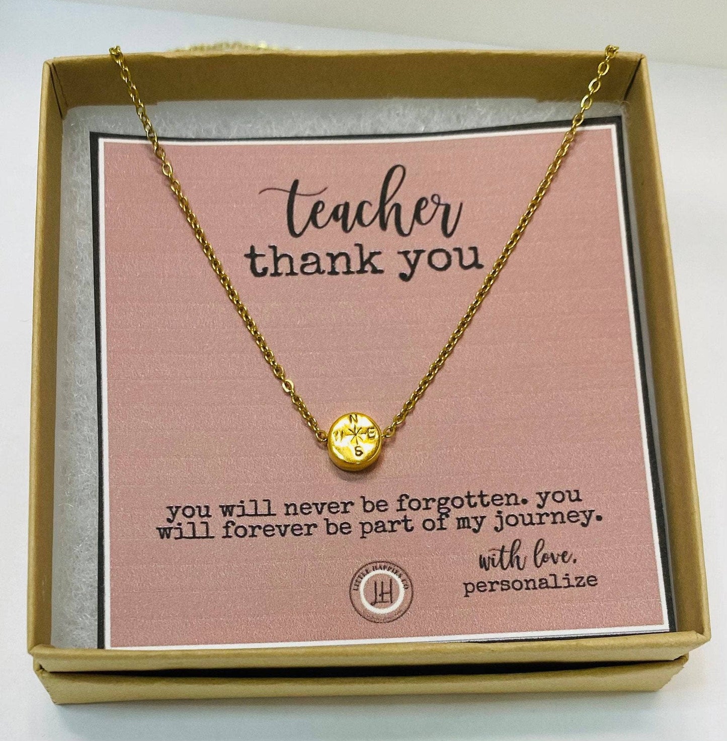 Gift for teacher, Teacher gift, Teacher appreication gift, gift from student, inexpensive teacher gift, compass necklace, teacher gifts