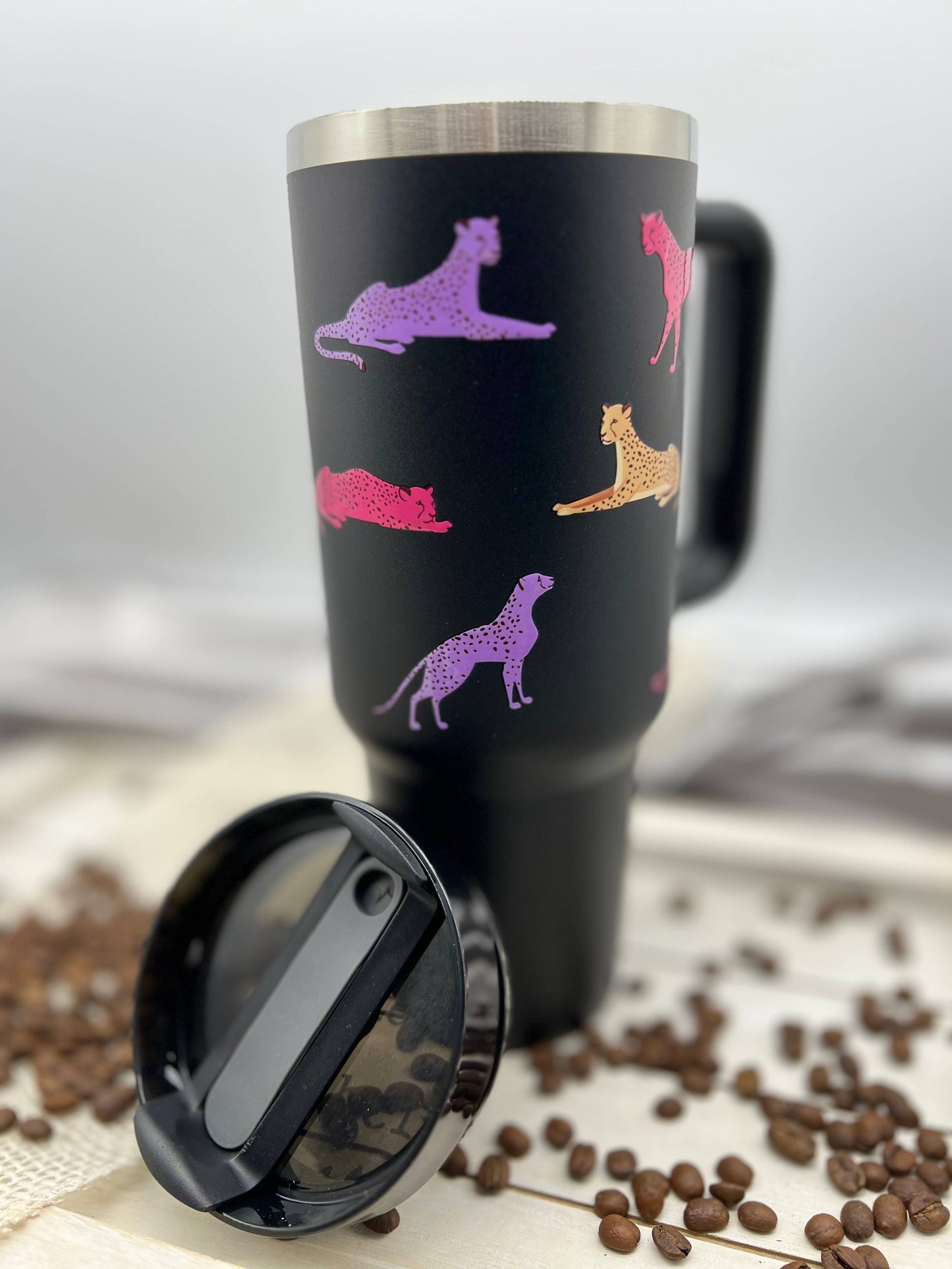 40oz STAINLESS STEEL TUMBLER CHEETAH: CHEETAH MULTI FUCHSIA