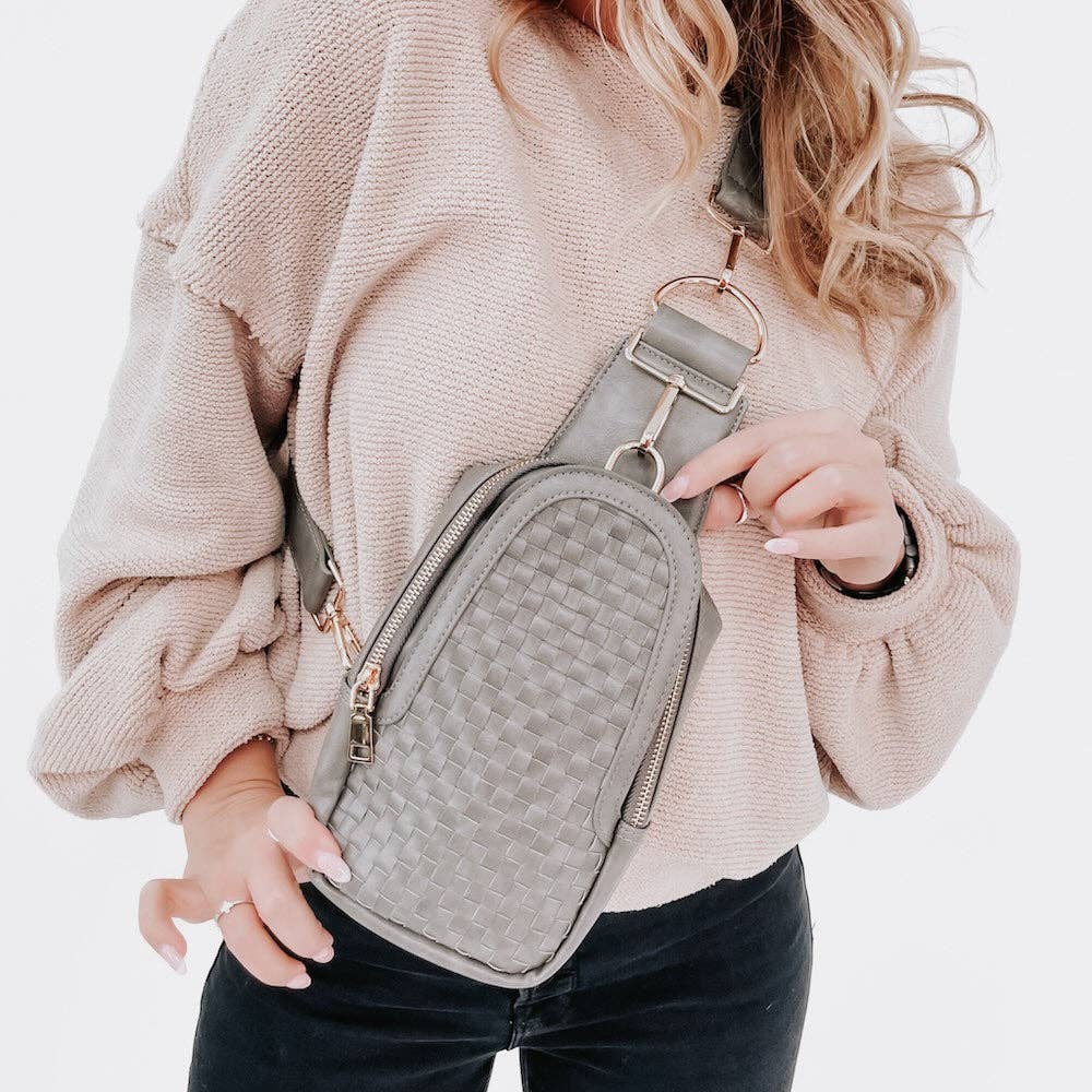 Waverly Woven Sling Bag (Free Strap Extender!): Cream