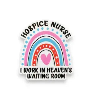 Hospice Nurse - Heaven's Waiting Room Badge Reel Holder   : Alligator clip
