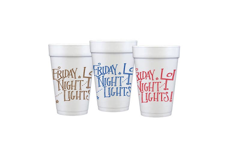 Friday Night Lights (3 colors) | Game Day Foam Cups: Football Brown (10 cups per package)
