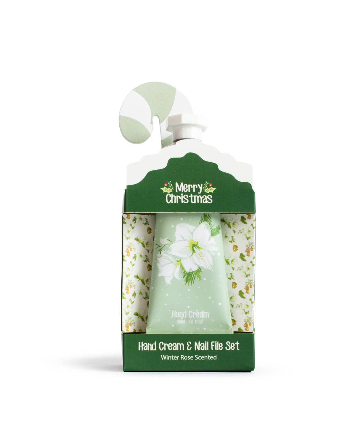Amaryllis Wreath Hand Cream and Nail File Set   Winter Rose Scented   Green/Multi   2.5x6x1.75