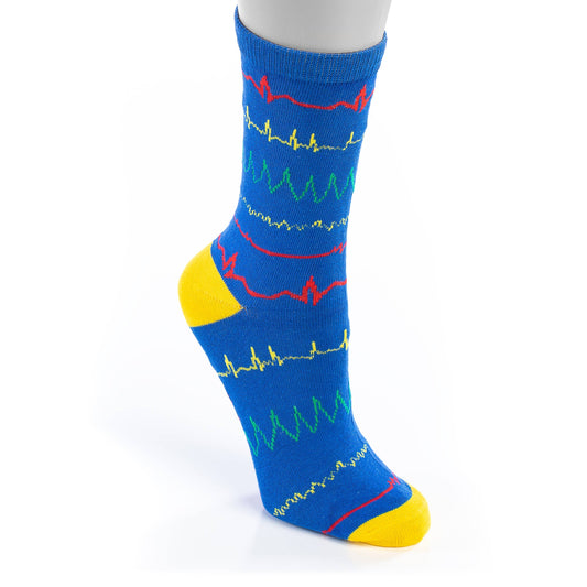 Rainbow Rhythm Breathable Cotton Crew Length Unisex Socks