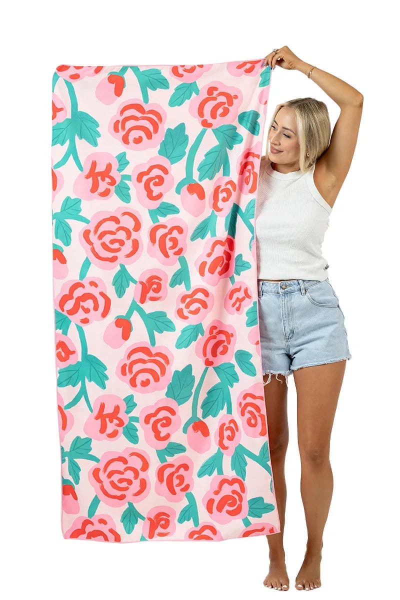 Roses All Over Microfiber Beach Towels