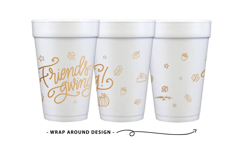 Friendsgiving | Thanksgiving Cups & Napkins (ALL): NAPKINS | WHITE w. COPPER (25 per package)
