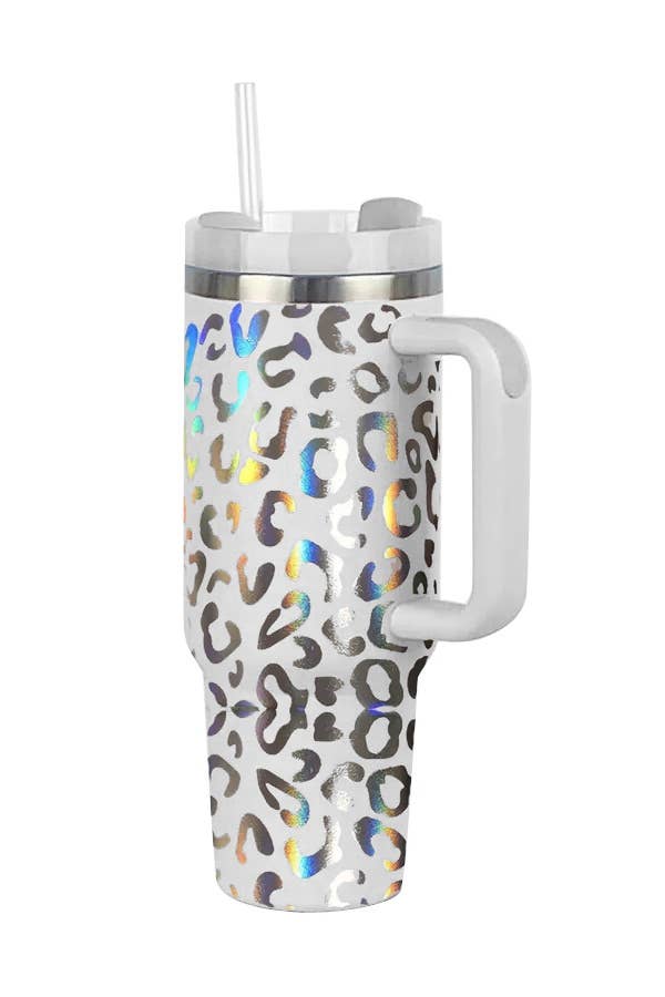 40oz STAINLESS STEEL TUMBLER ANIMAL HOLOGRAM: ANIMAL HOLO BLACK