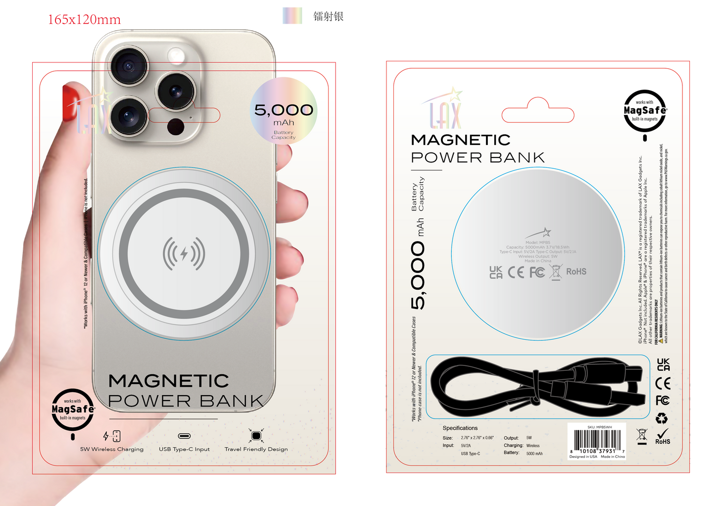 MagSafe Compatible Power Bank 5000mAh - Retail Packaging