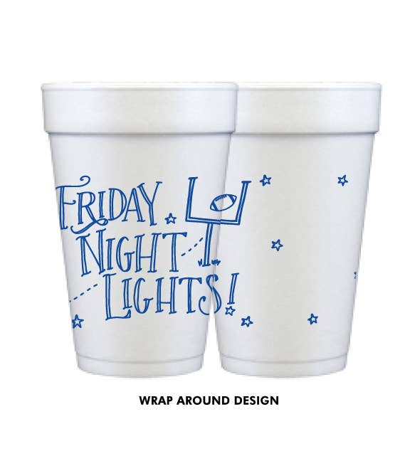 Friday Night Lights (3 colors) | Game Day Foam Cups: Football Brown (10 cups per package)