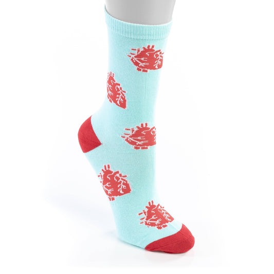 Anatomical Heart Breathable Cotton Crew Length Unisex Socks