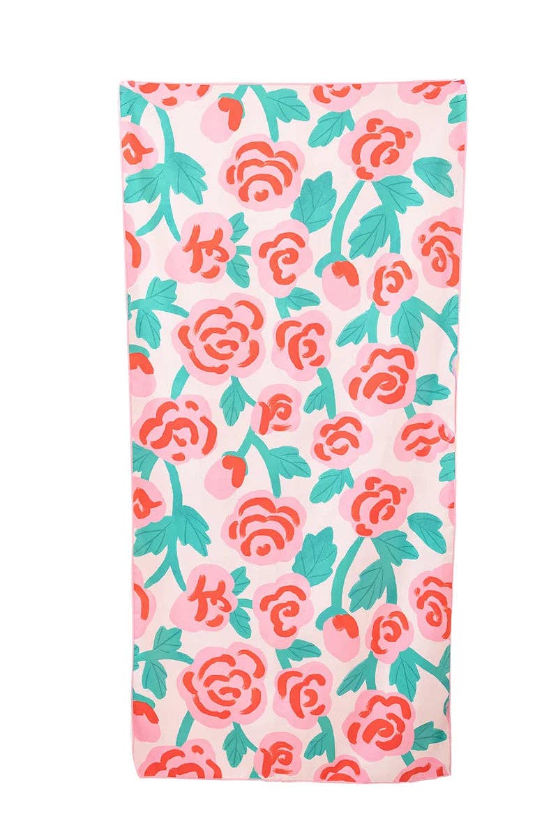 Roses All Over Microfiber Beach Towels