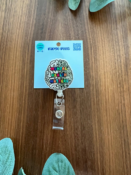 Mental Health Matters - Floral Brain Badge Reel