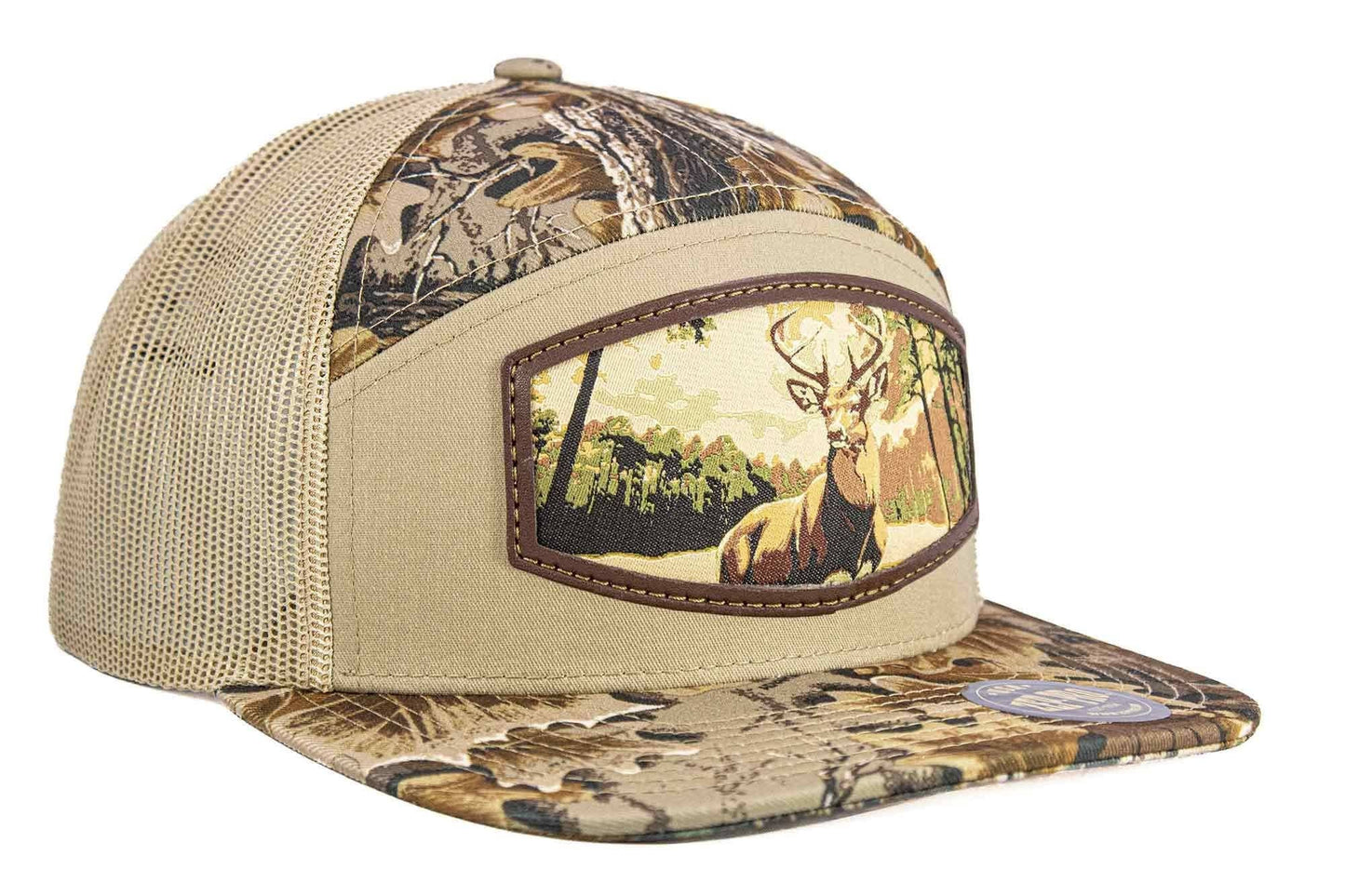 Buck Woven Patch Old School Camo Hat.