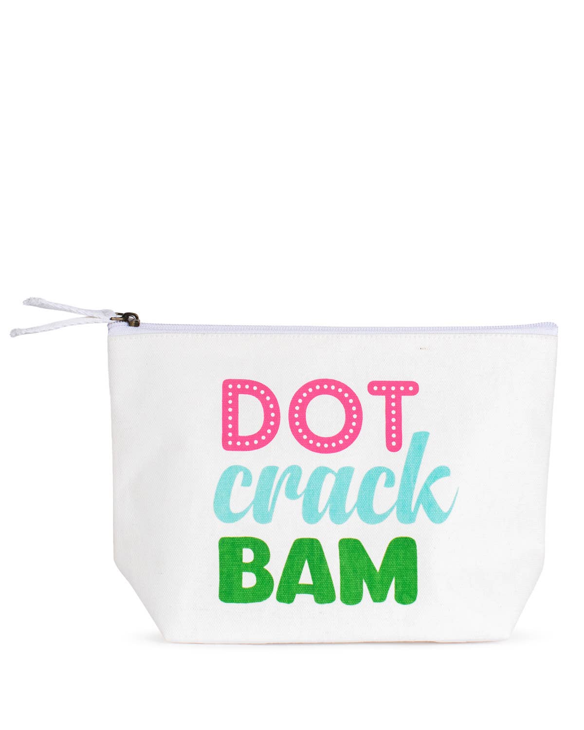 Dot Crack Bam Cosmetic Bag   White/Pink/Blue/Green   10.25x6.75x3