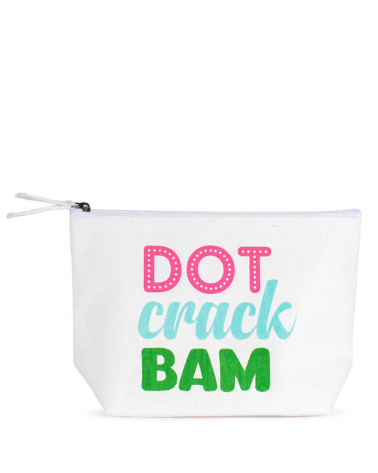 Dot Crack Bam Cosmetic Bag   White/Pink/Blue/Green   10.25x6.75x3