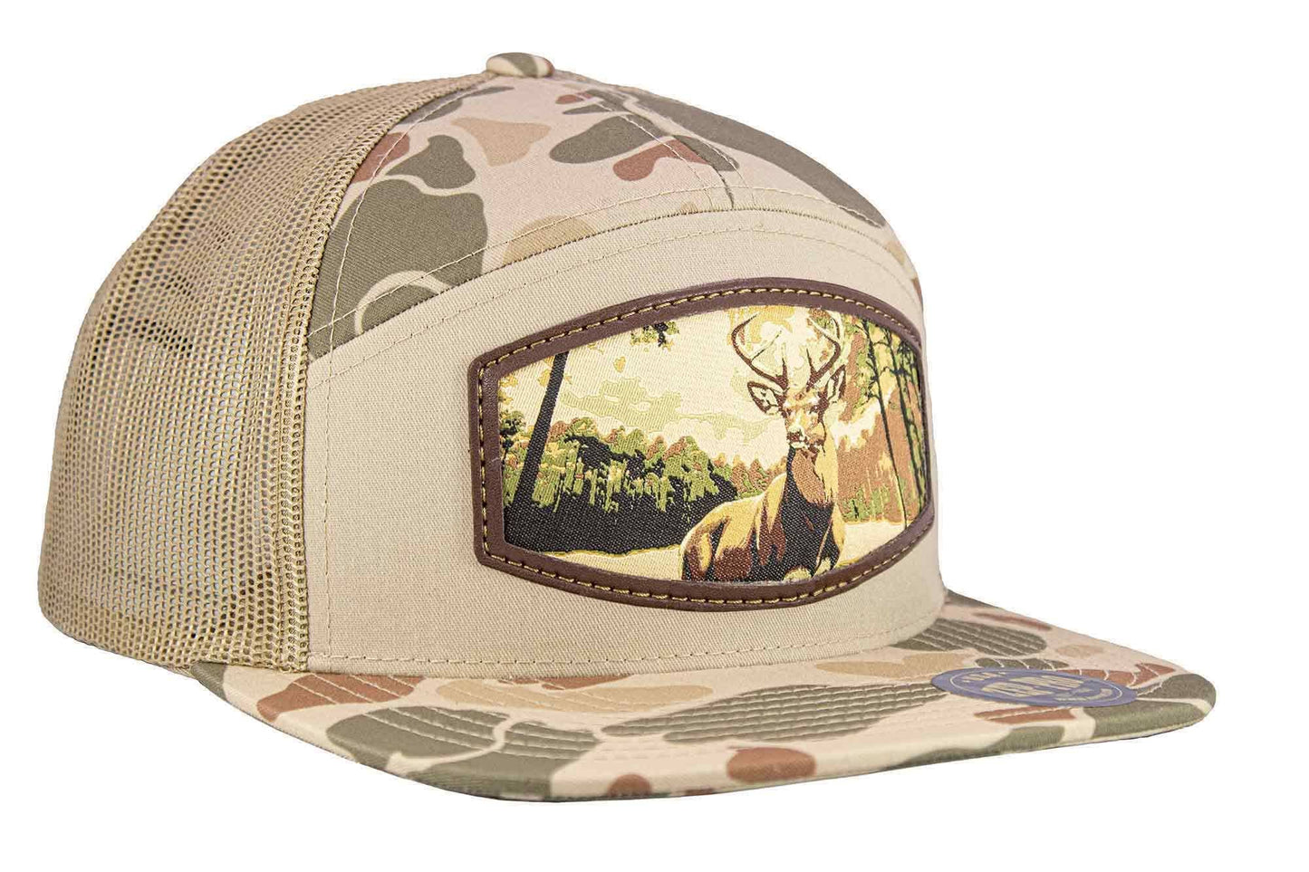 Buck Woven Patch Old School Camo Hat.