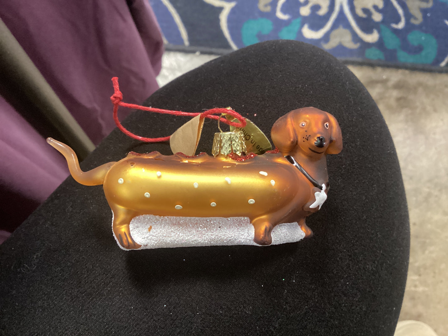 Weenie dog ornament