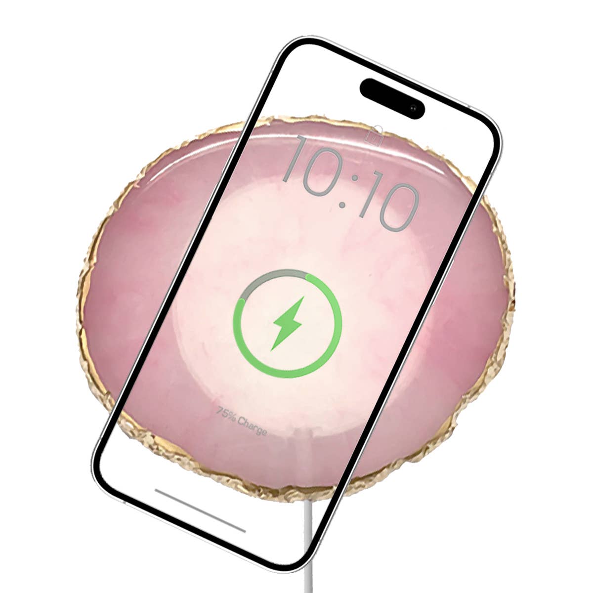 Pink - Wireless Charging Crystal Pad (Fast Charge 15W)