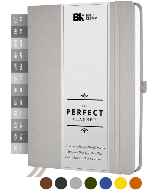 The Perfect Planner Collection - Monthly/Weekly Flexible Structures - (Undated Full Year): Gray