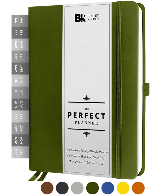 The Perfect Planner Collection - Monthly/Weekly Flexible Structures - (Undated Full Year): Green