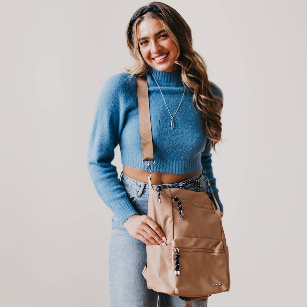 Ryanne Roped Backpack: Golden Mocha