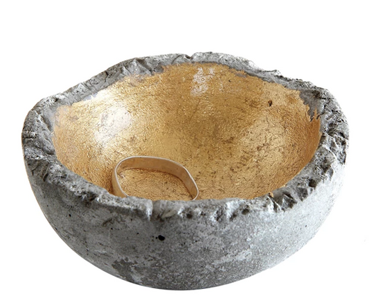 Decorative Cement Bowls w Gold Accent