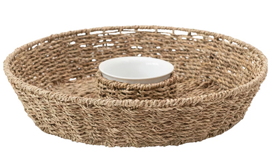 Chip & Dip Basket with Ceramic Bowl