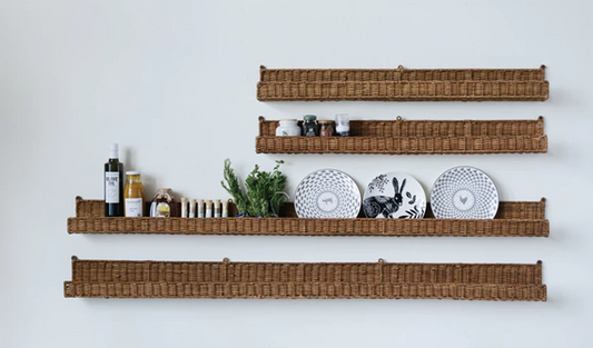 Woven Rattan Wall Shelf